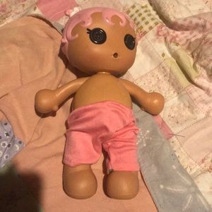 a laloopse doll with shorts and a the belly button